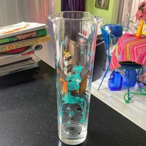 Vintage Cera Blue martini pitcher. mid Century